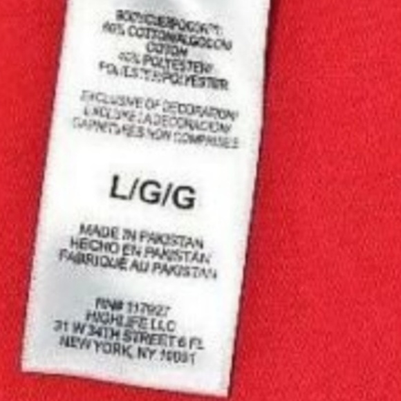 NWT Reebok Mens Crew Neck T-Shirt L Red - Picture 3 of 3